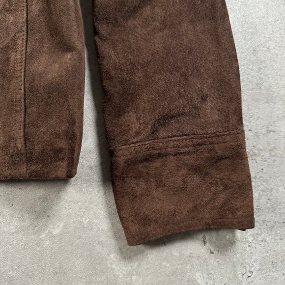 Vintage Live a Little brown suede leather jacket size medium - Picture 8 of 8